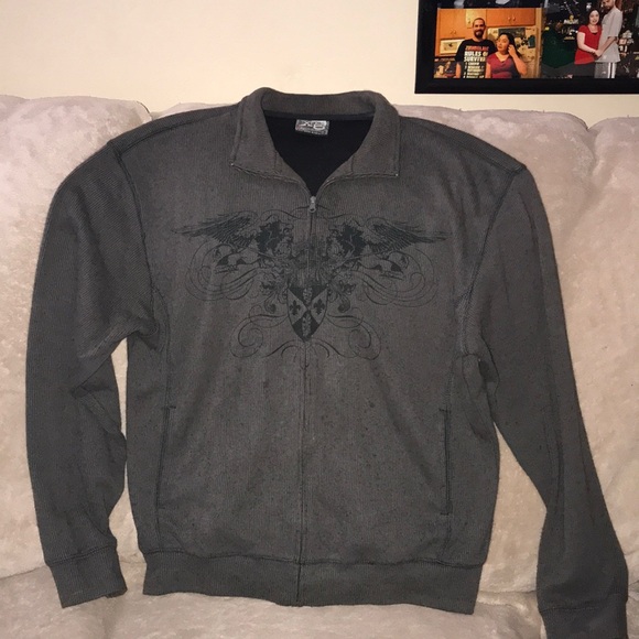 Xg extreme quality small grey and black long sleeved zippered jacket 💕 - Picture 1 of 7